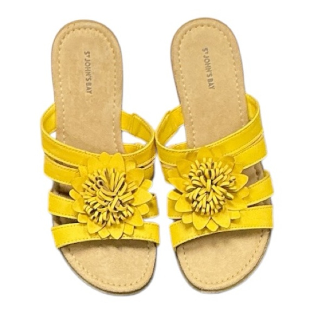 St. John's Bay - NEW - Yellow Floral Women's Sandals